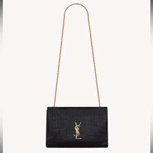 YSL Reversible Kate in Crocodile Embossed Leather